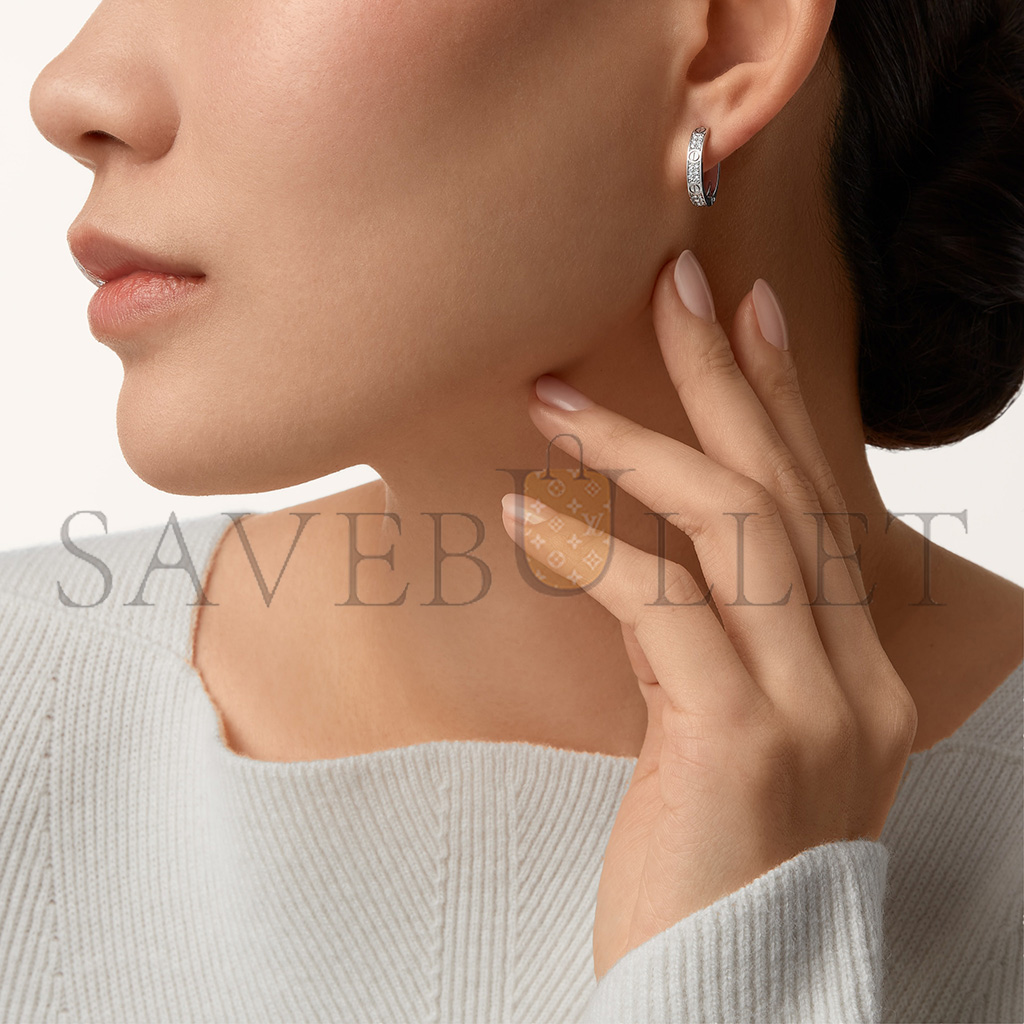 Ca*t*er love white gold earrings, transformable, semi-paved n8515242